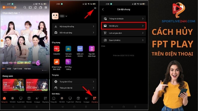 Hướng dẫn cách hủy gói FPT play trên điện thoại