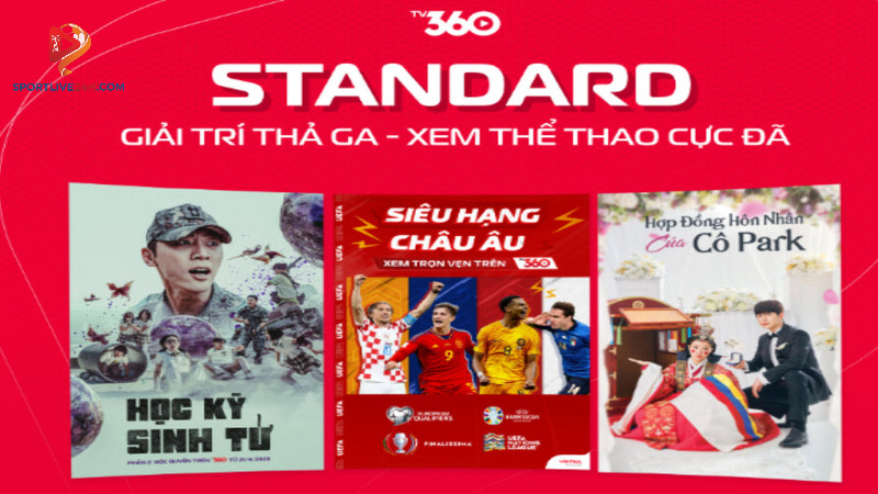 Quyền lợi khi đăng ký gói Standard tại TV360