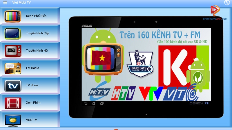 Xem bóng đá trên phần mềm Viet Mobi TV